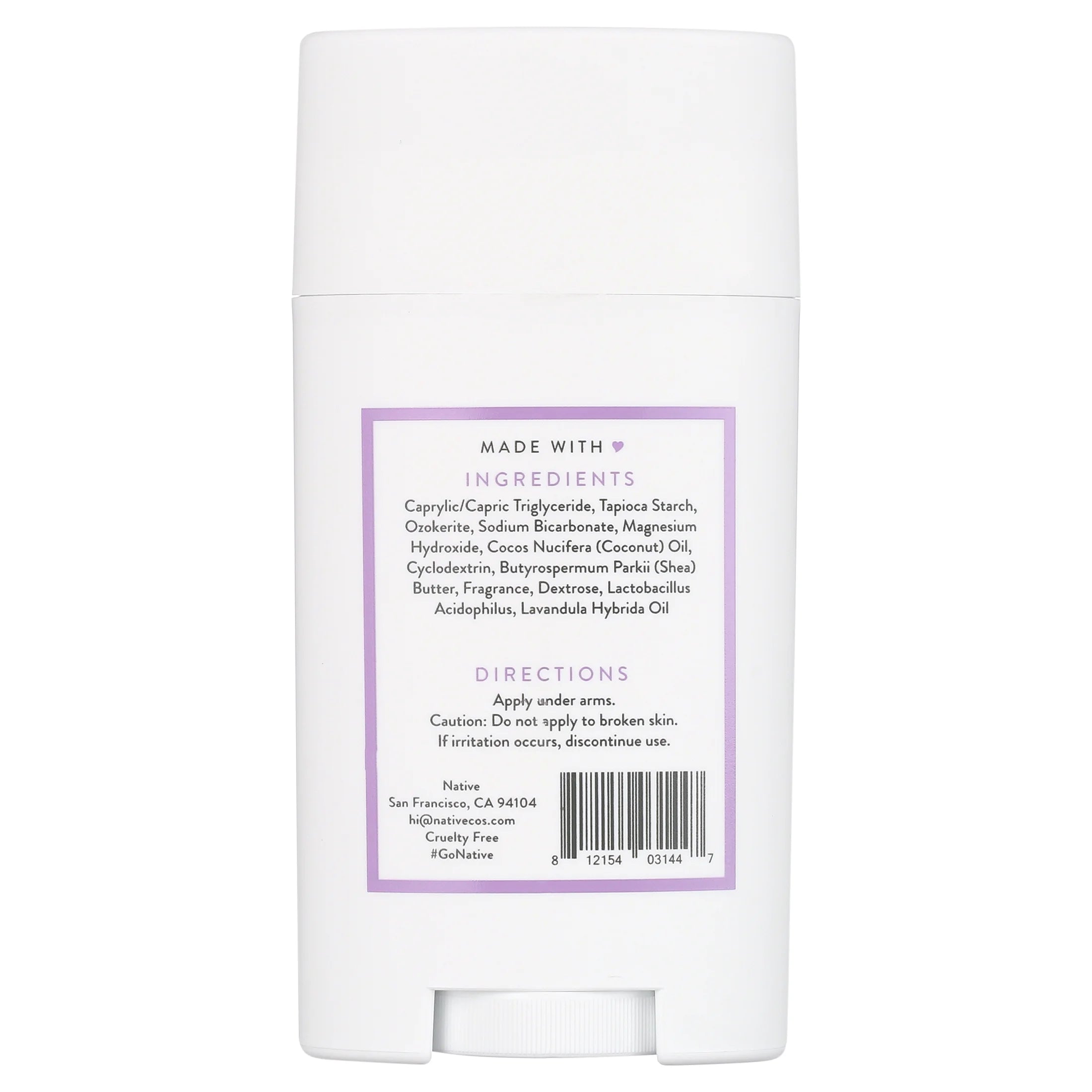 Deodorant, Aluminum Free, Lilac & White Tea, for Women and Men, 2.65 Oz