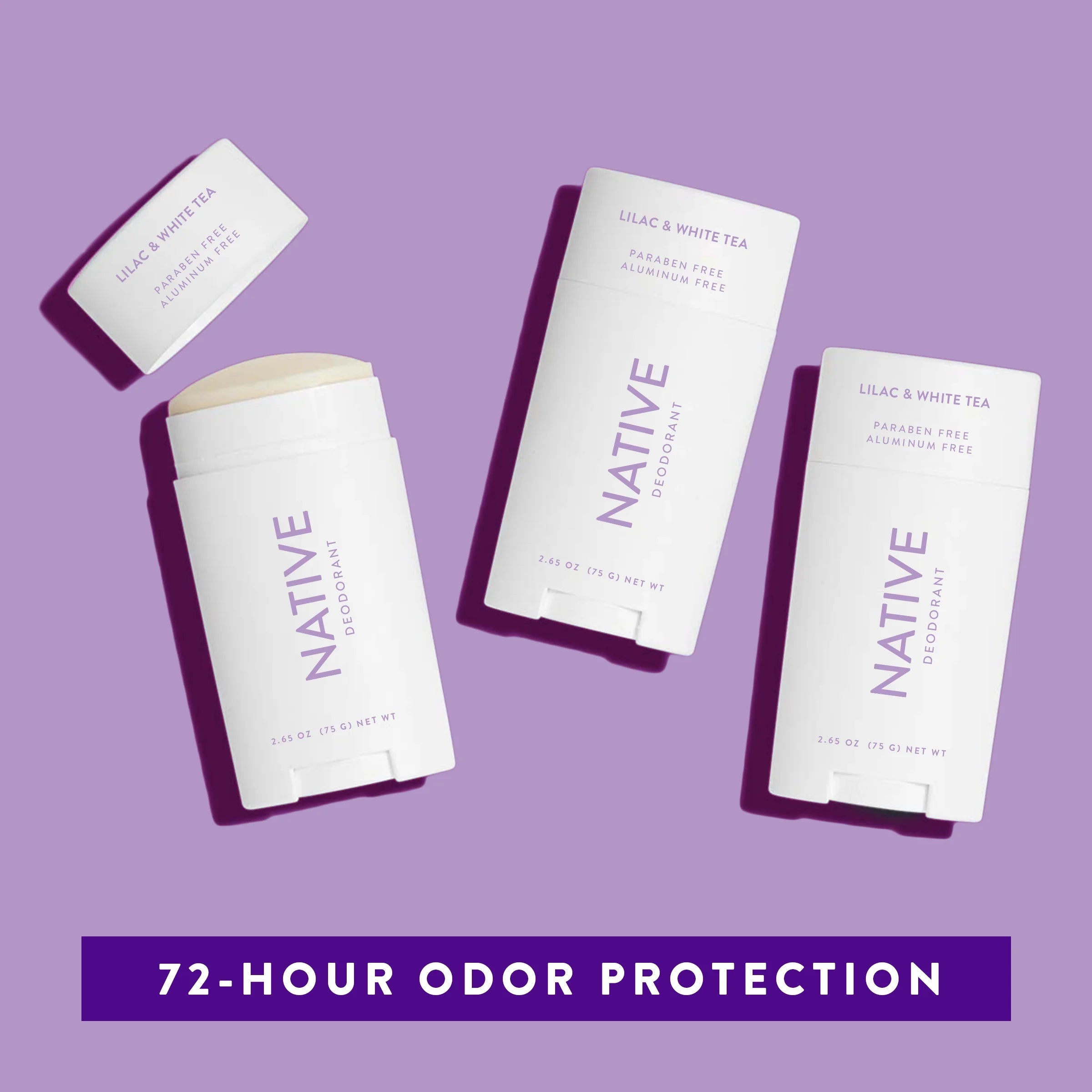 Deodorant, Aluminum Free, Lilac & White Tea, for Women and Men, 2.65 Oz