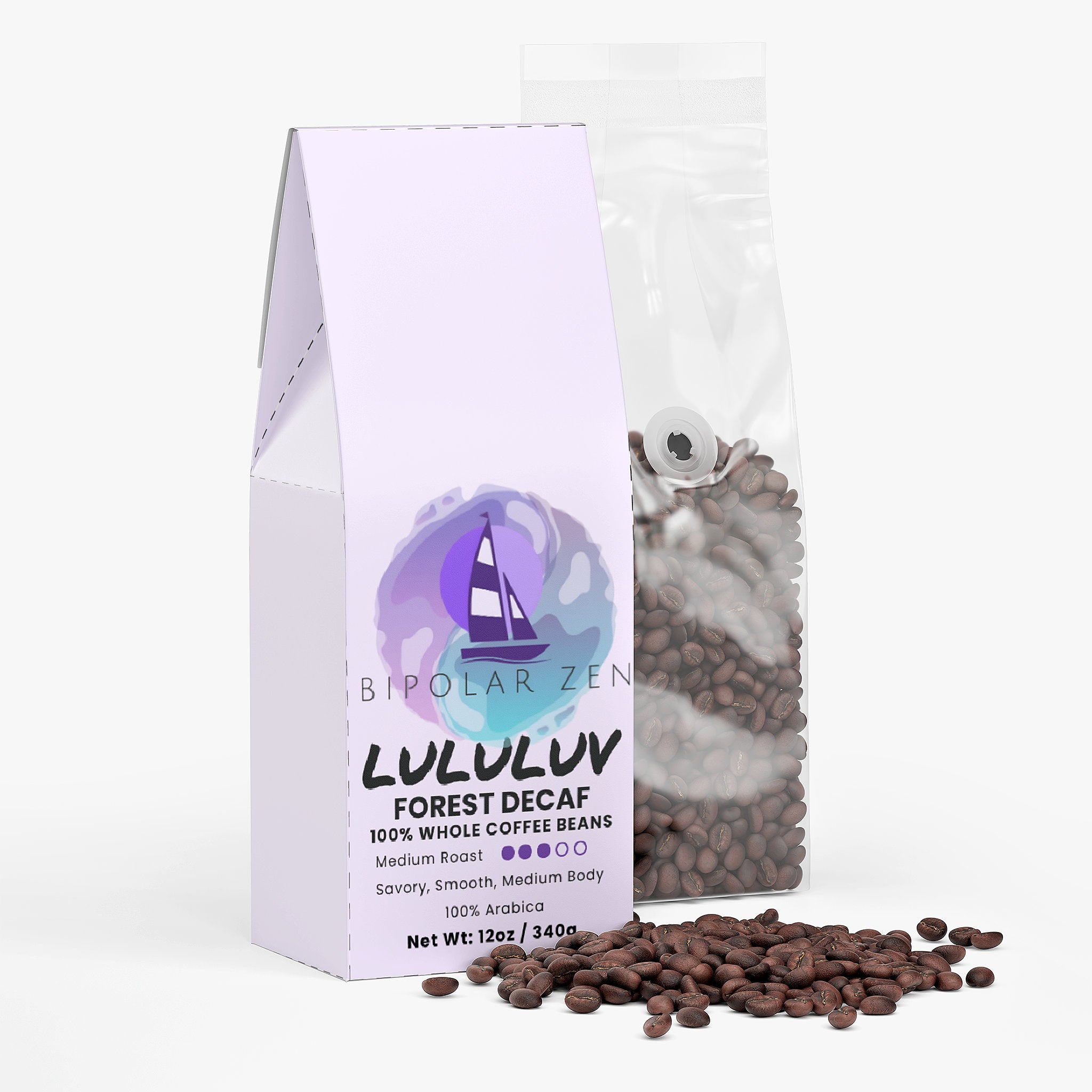 LULULUV Decaf | Medium Roast Coffee with Dark Chocolate & Herbal Notes | Swiss Water Process