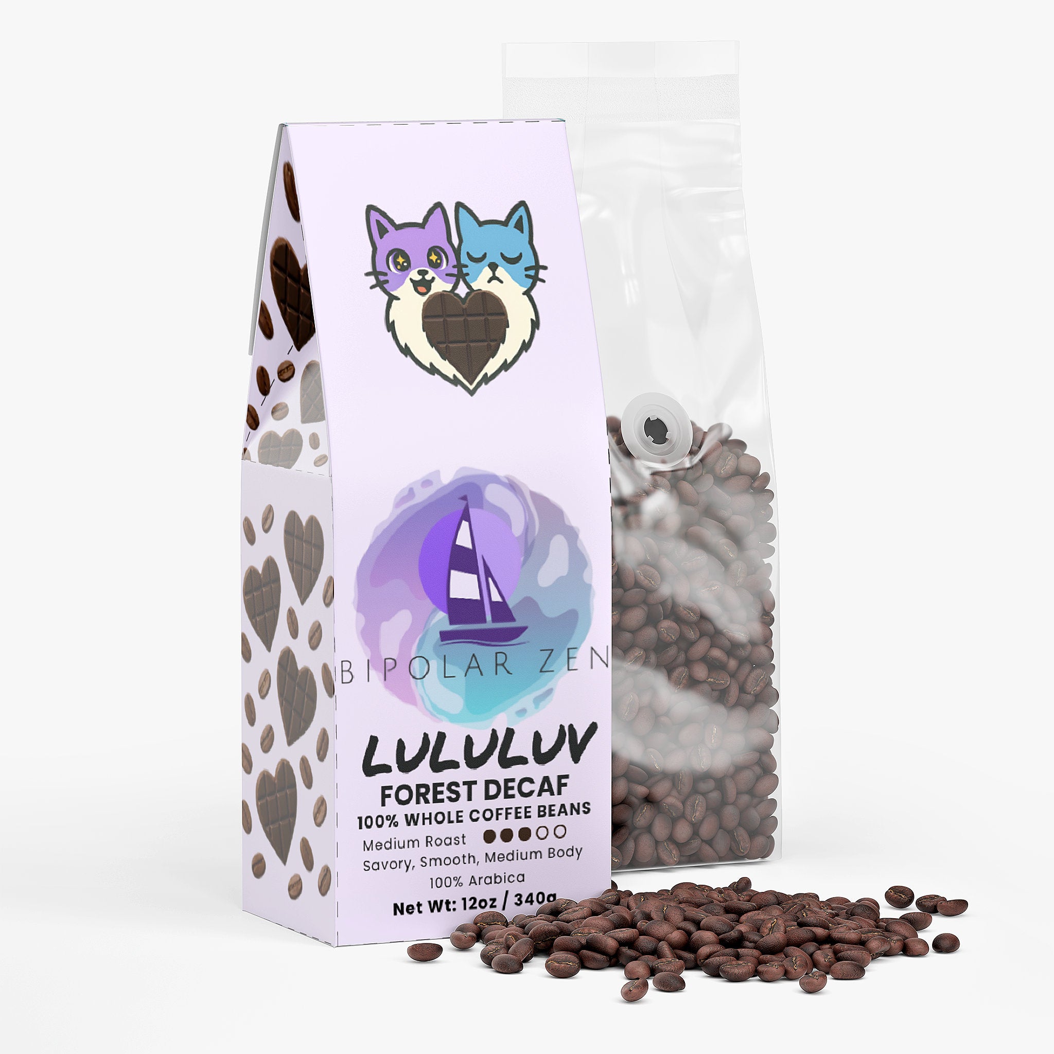 LULULUV Forest Decaf | Medium Roast Coffee with Dark Chocolate & Herbal Notes | Swiss Water Process