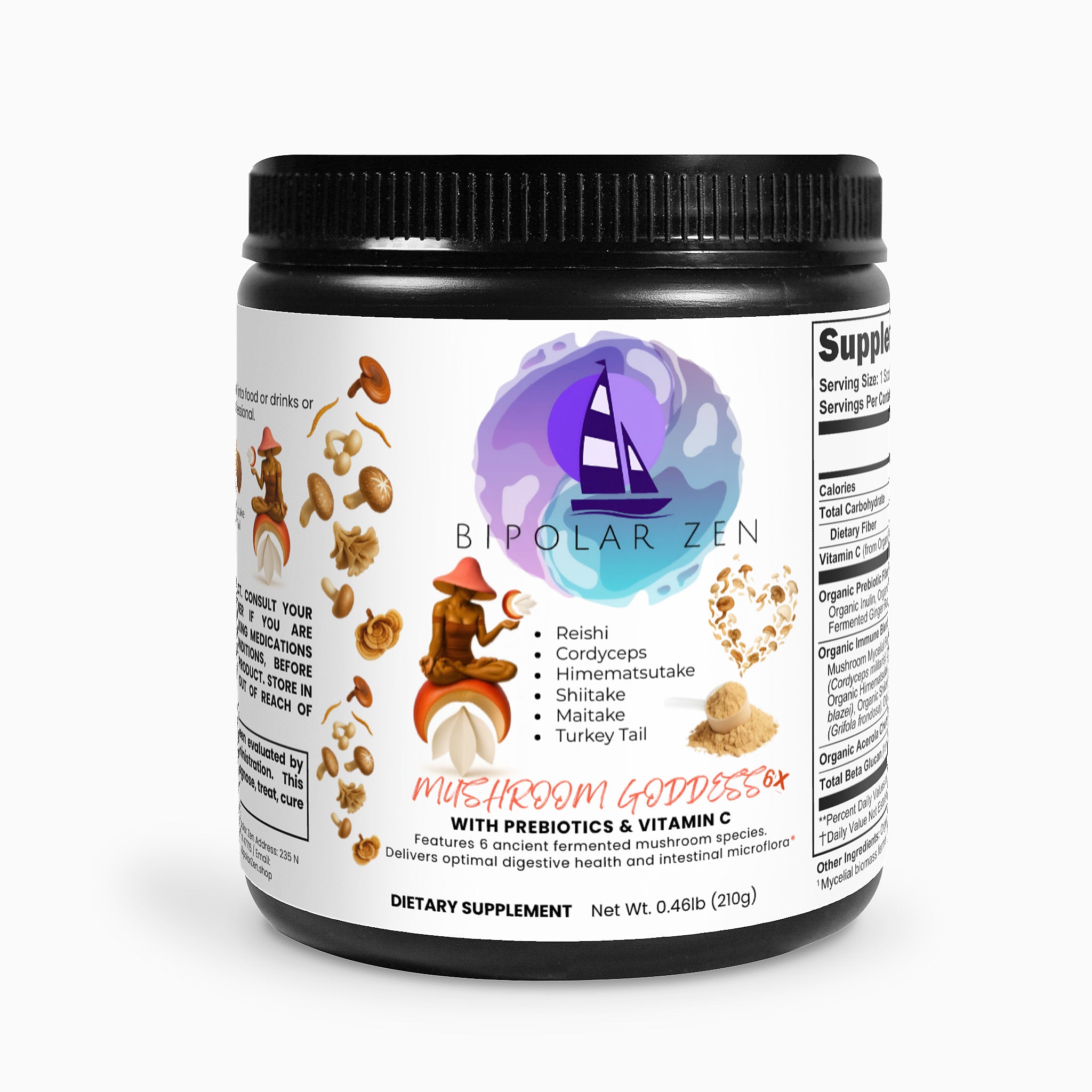 Mushroom Goddess 6X | Fermented Mushroom Blend with Prebiotics & Vitamin C