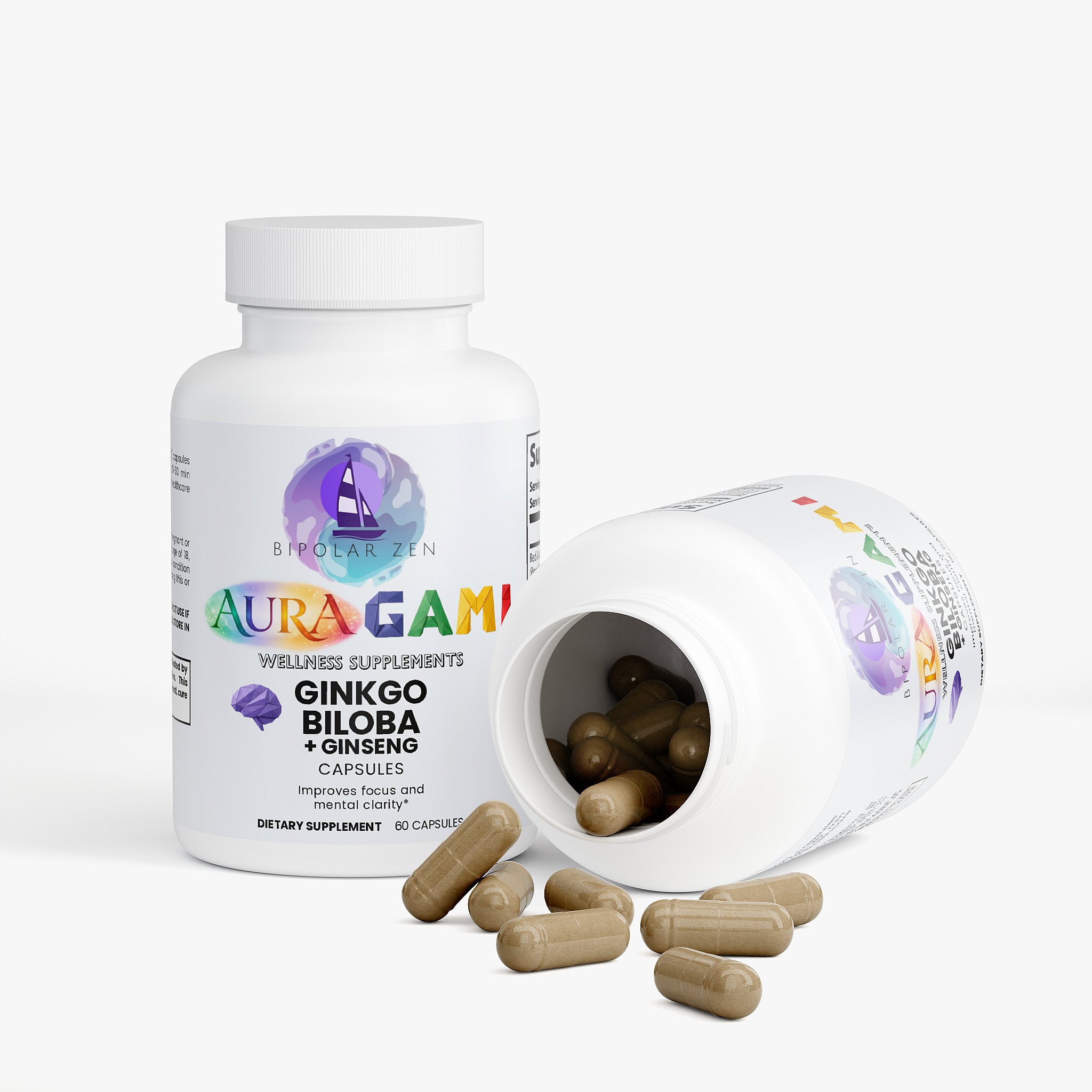 AuraGami Wellness Supplements | Ginkgo Biloba + Ginseng