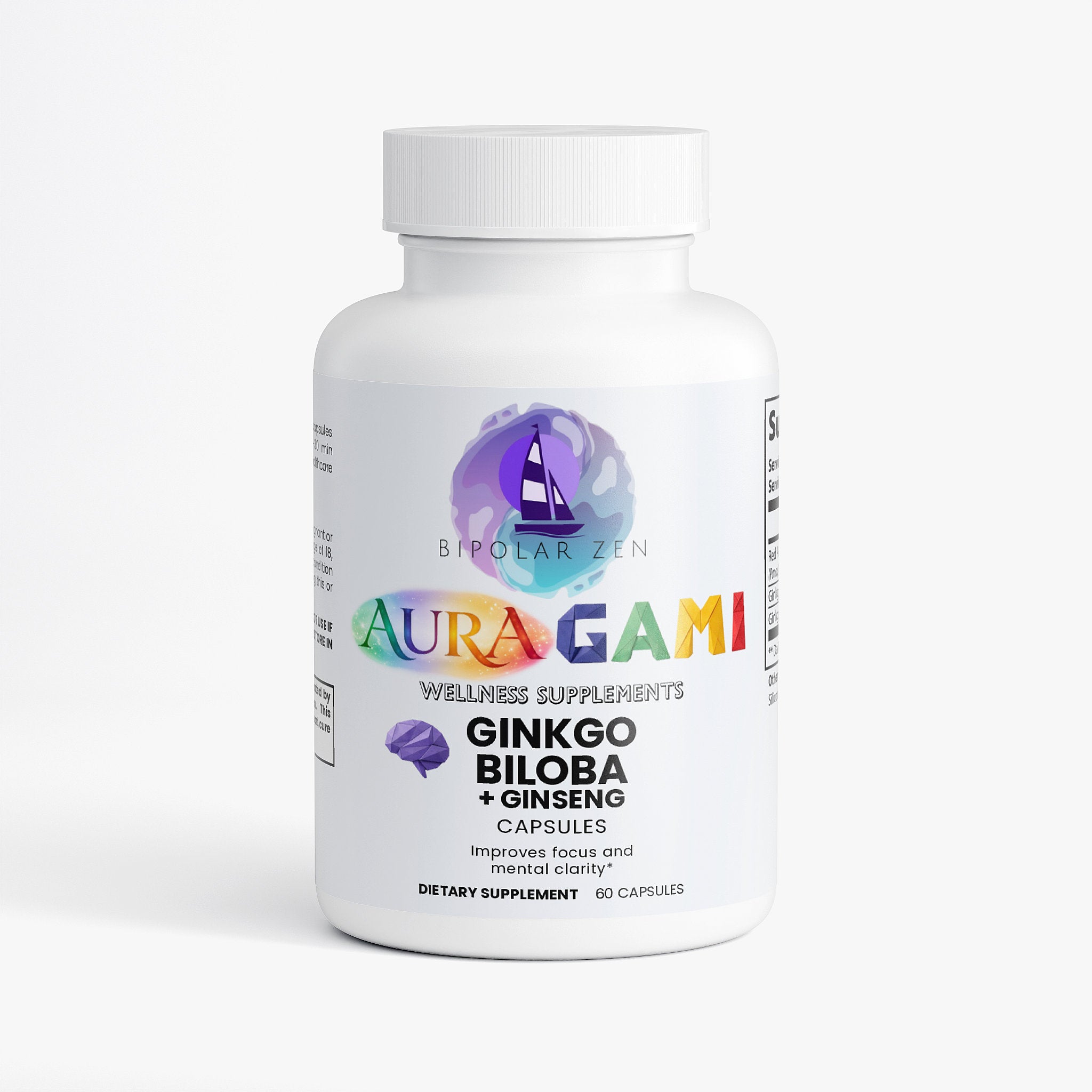 AuraGami Wellness Supplements | Ginkgo Biloba + Ginseng