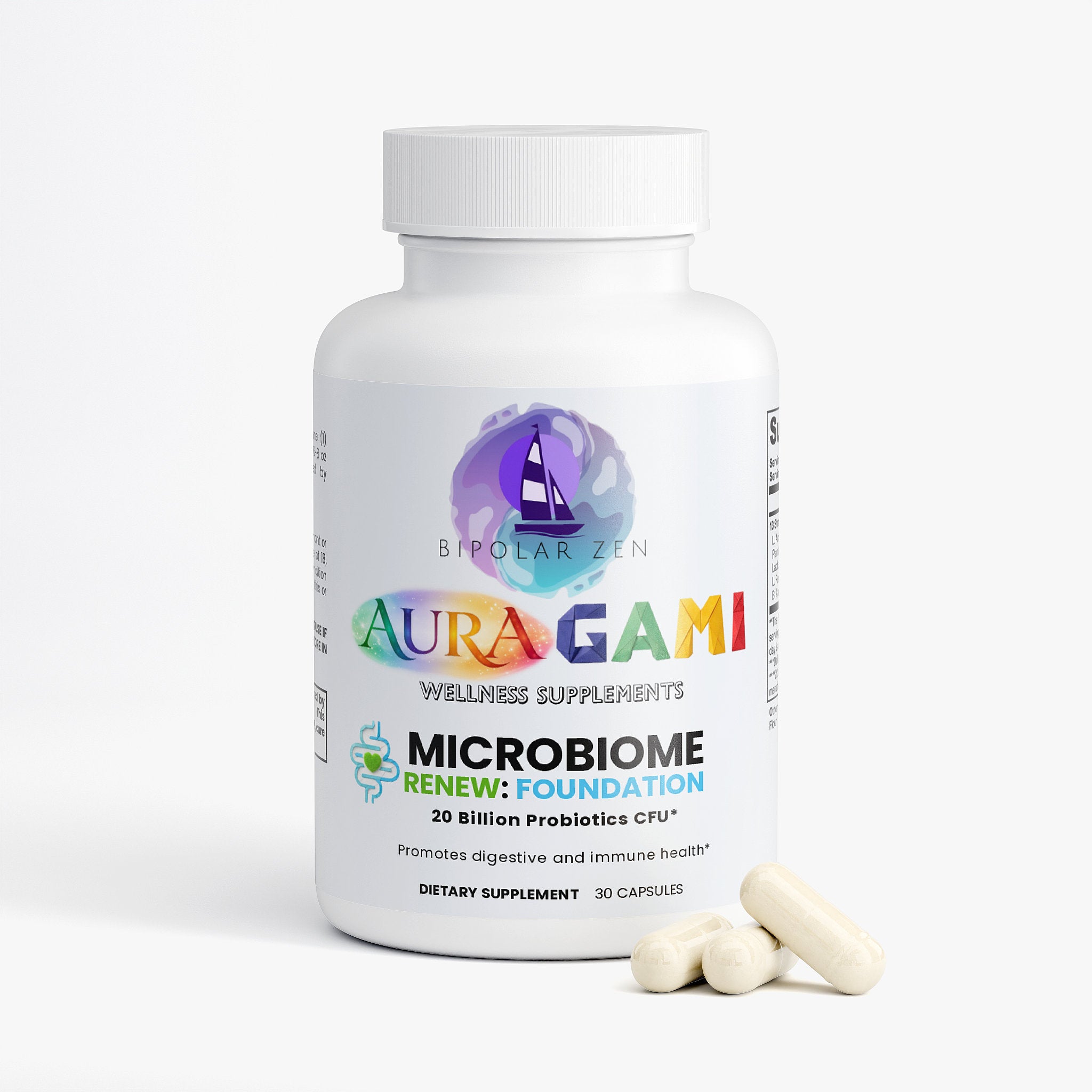 AuraGami Wellness Supplements | Microbiome Renew: Foundation Probiotic 20 Billion CFU