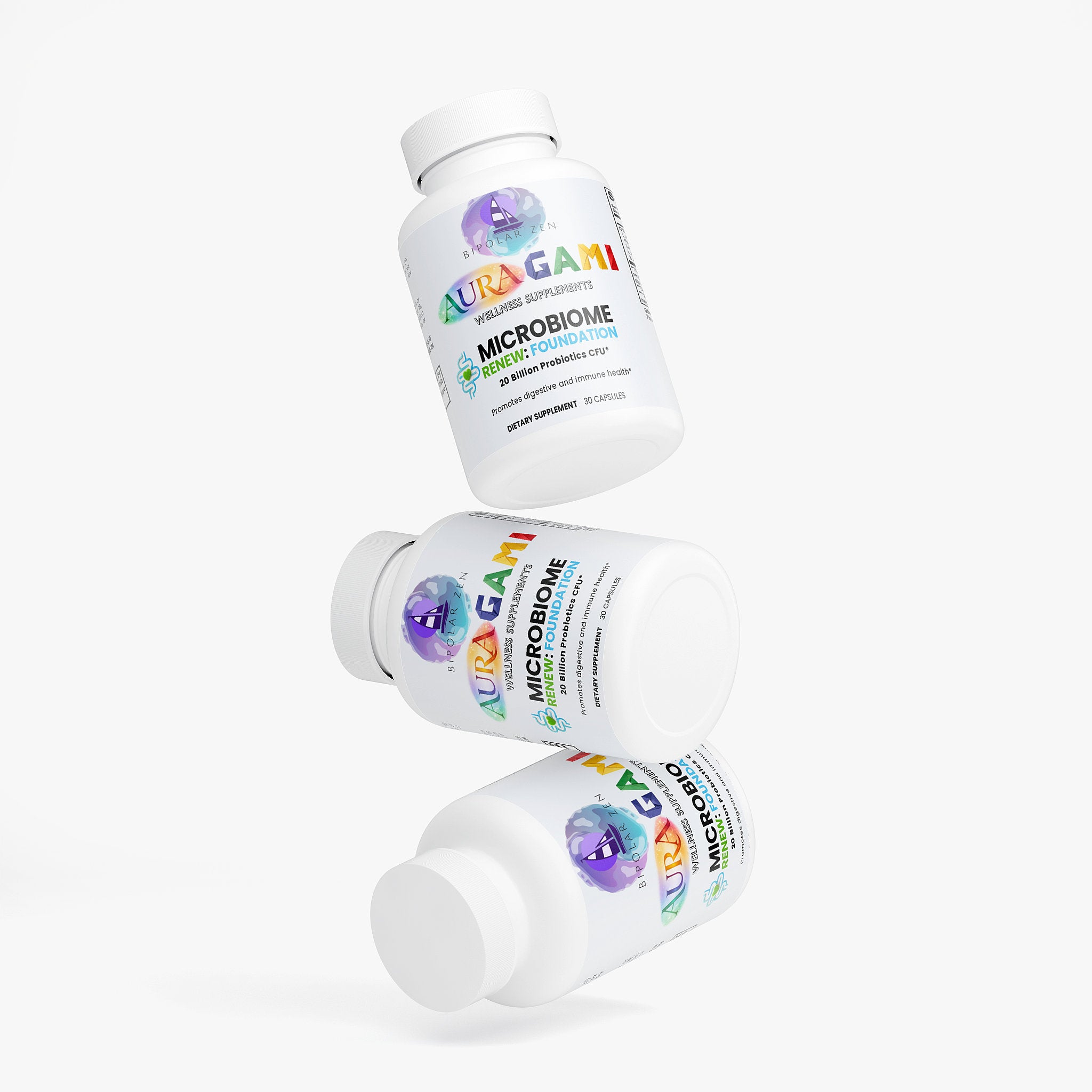 AuraGami Wellness Supplements | Microbiome Renew: Foundation Probiotic 20 Billion CFU