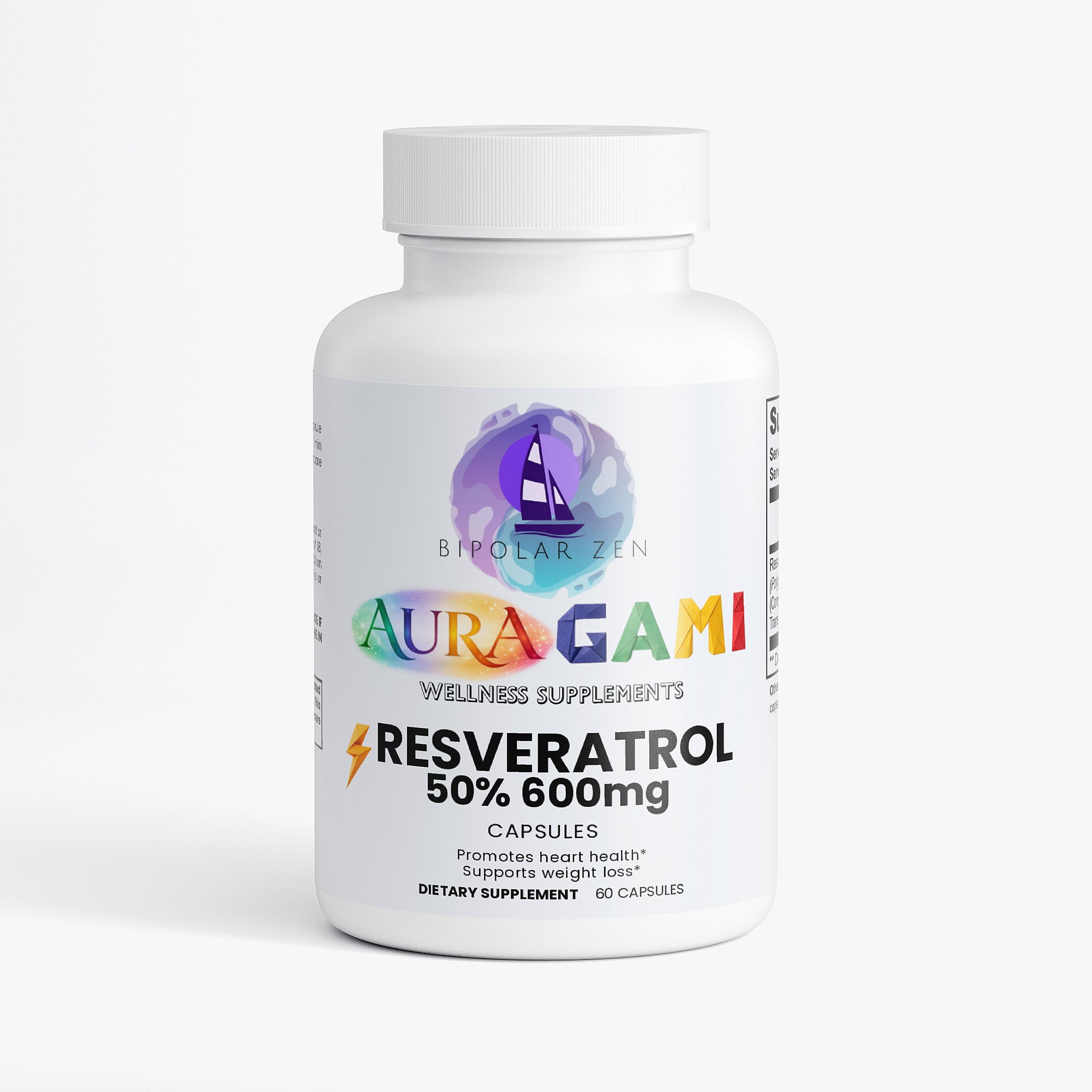 AuraGami Wellness Supplements | Resveratrol 50% 600mg