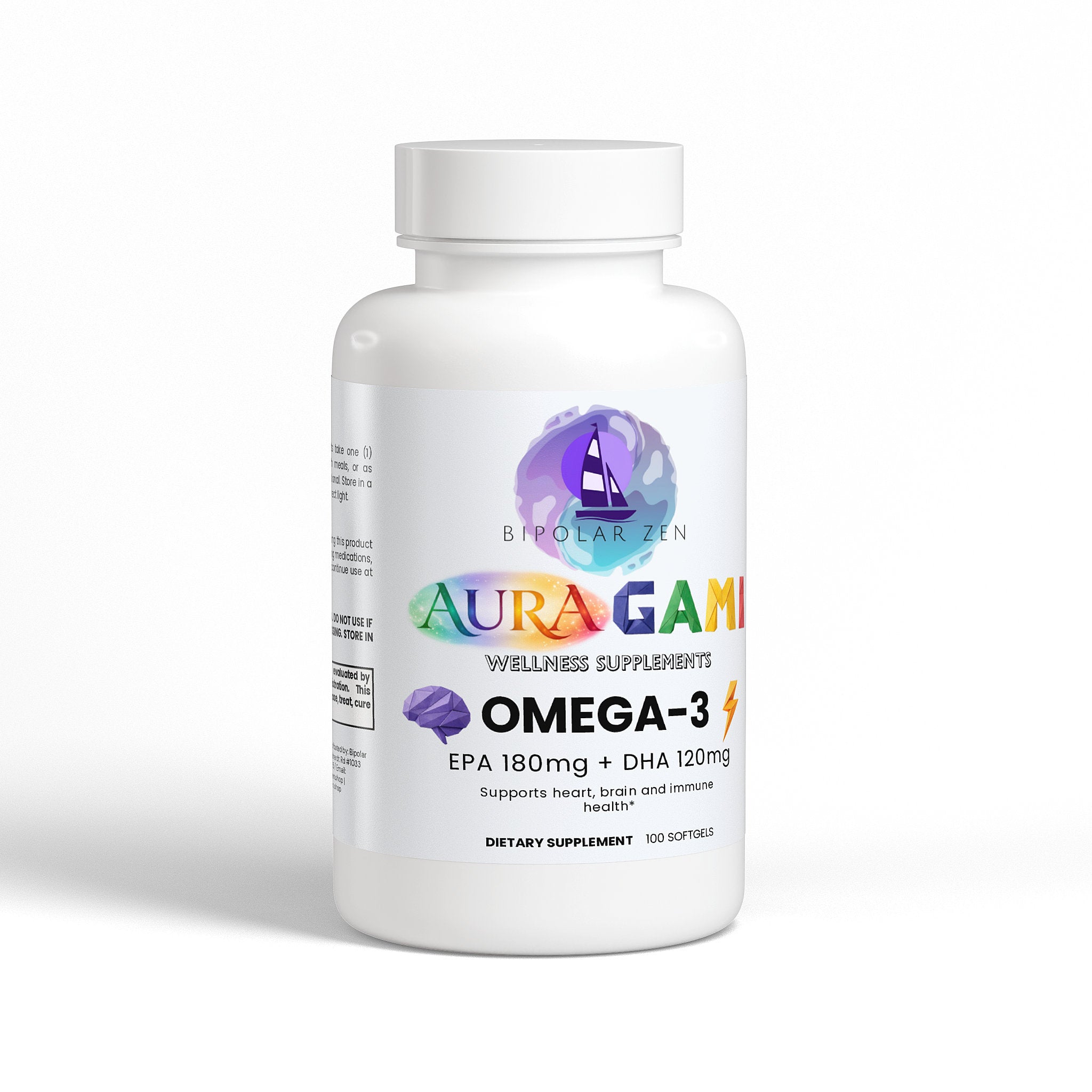 AuraGami Wellness Supplements | Omega-3 EPA 180mg + DHA 120mg
