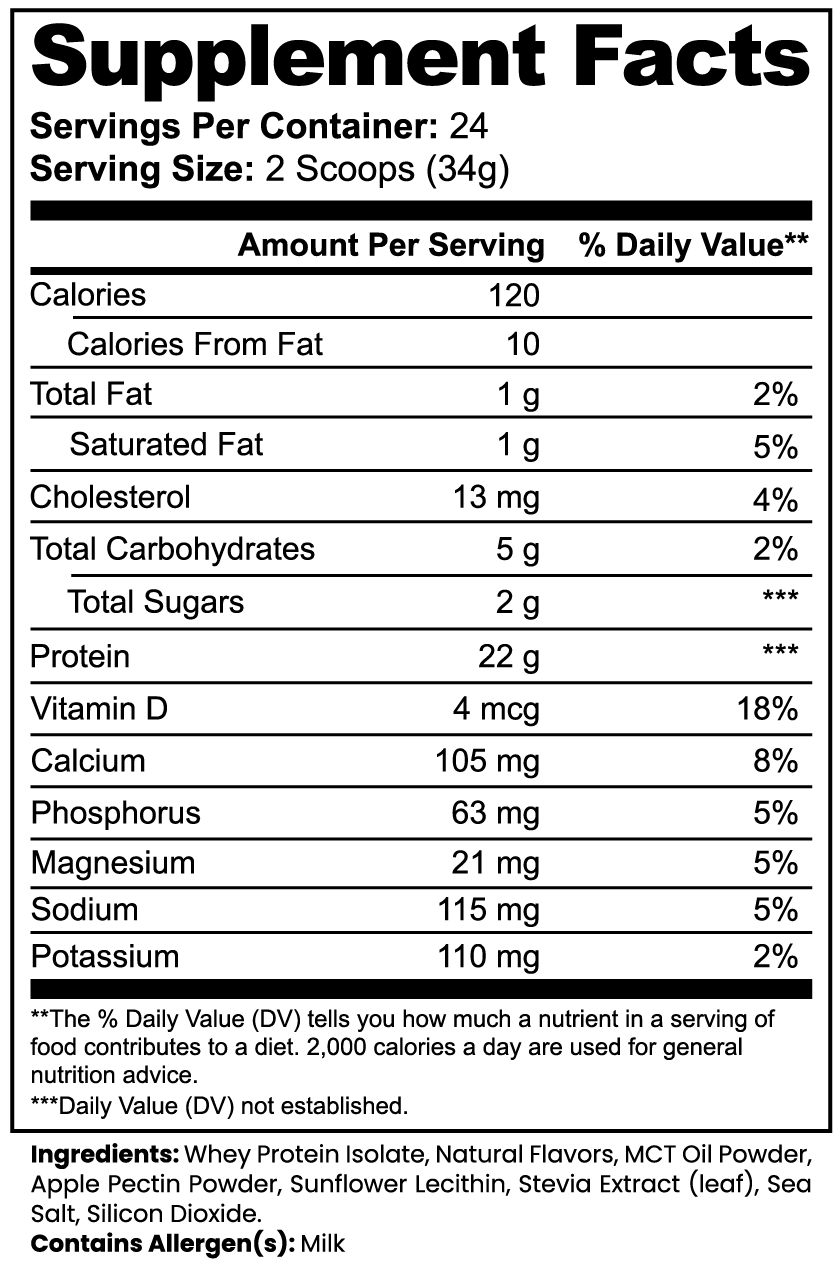 E²NERGAIA | Advanced Dressed 100% Whey Protein Isolate – Pearl Vanilla