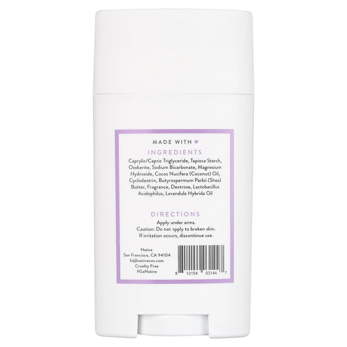 Deodorant, Aluminum Free, Lilac & White Tea, for Women and Men, 2.65 Oz