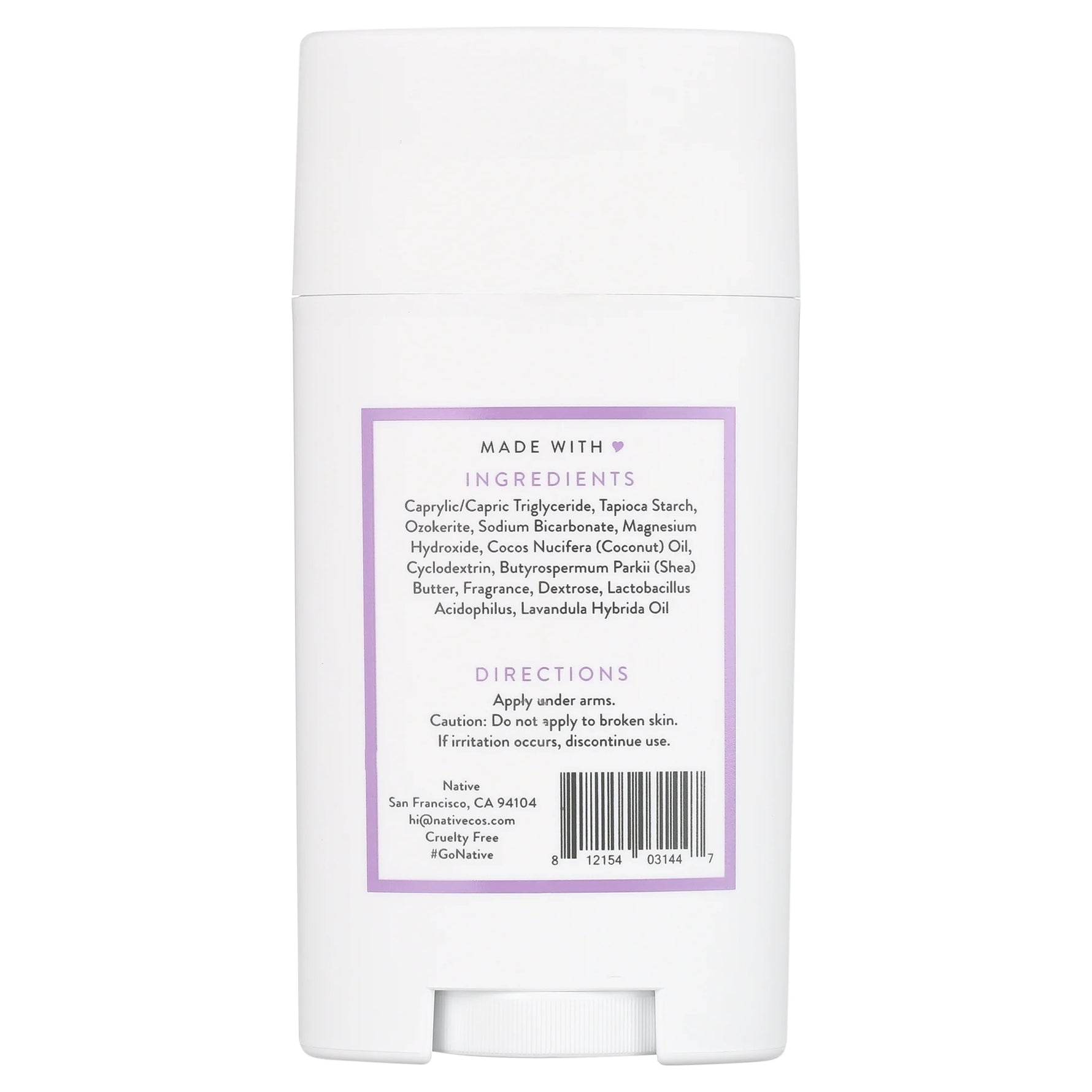 Deodorant, Aluminum Free, Lilac & White Tea, for Women and Men, 2.65 Oz