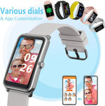 Fitness Tracker, Heart Rate Blood Pressure Monitor Activity Tracker, 1.57'' Touch Screen Calorie Step Counter IP68 Waterproof Watch with Weather Sleep Monitor Music Control for Women Men Kids