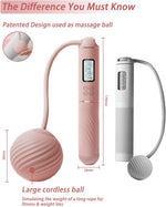 Skipping Ropes for Adults -Cordless Counter Jump Rope with Large Cordless Ball-Weighted Jump Rope for Women with LCD Display