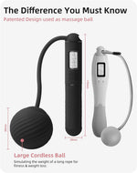 Skipping Ropes for Adults -Cordless Counter Jump Rope with Large Cordless Ball-Weighted Jump Rope for Women with LCD Display