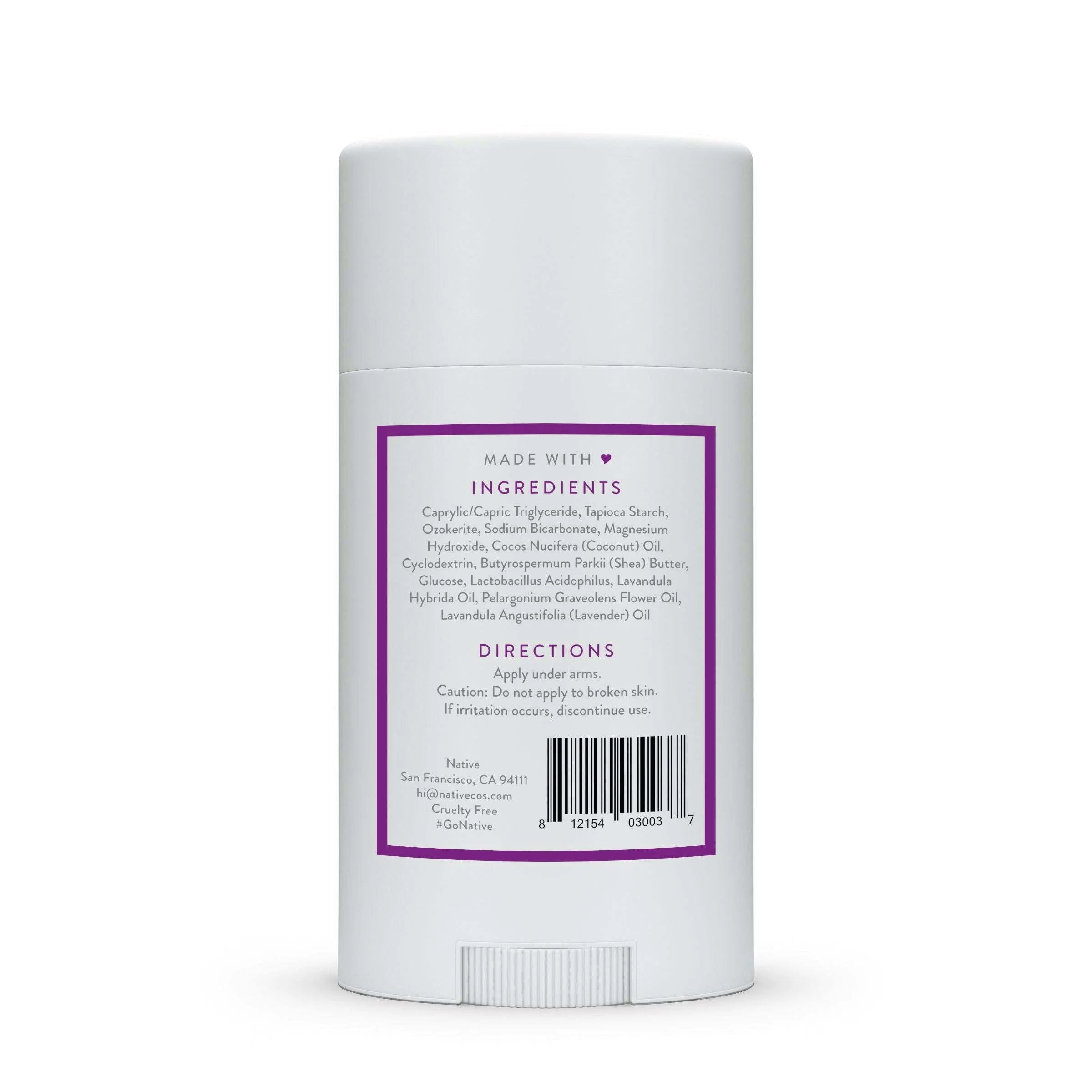 Natural Deodorant, Lavender and Rose, Aluminum Free, 2.65 Oz