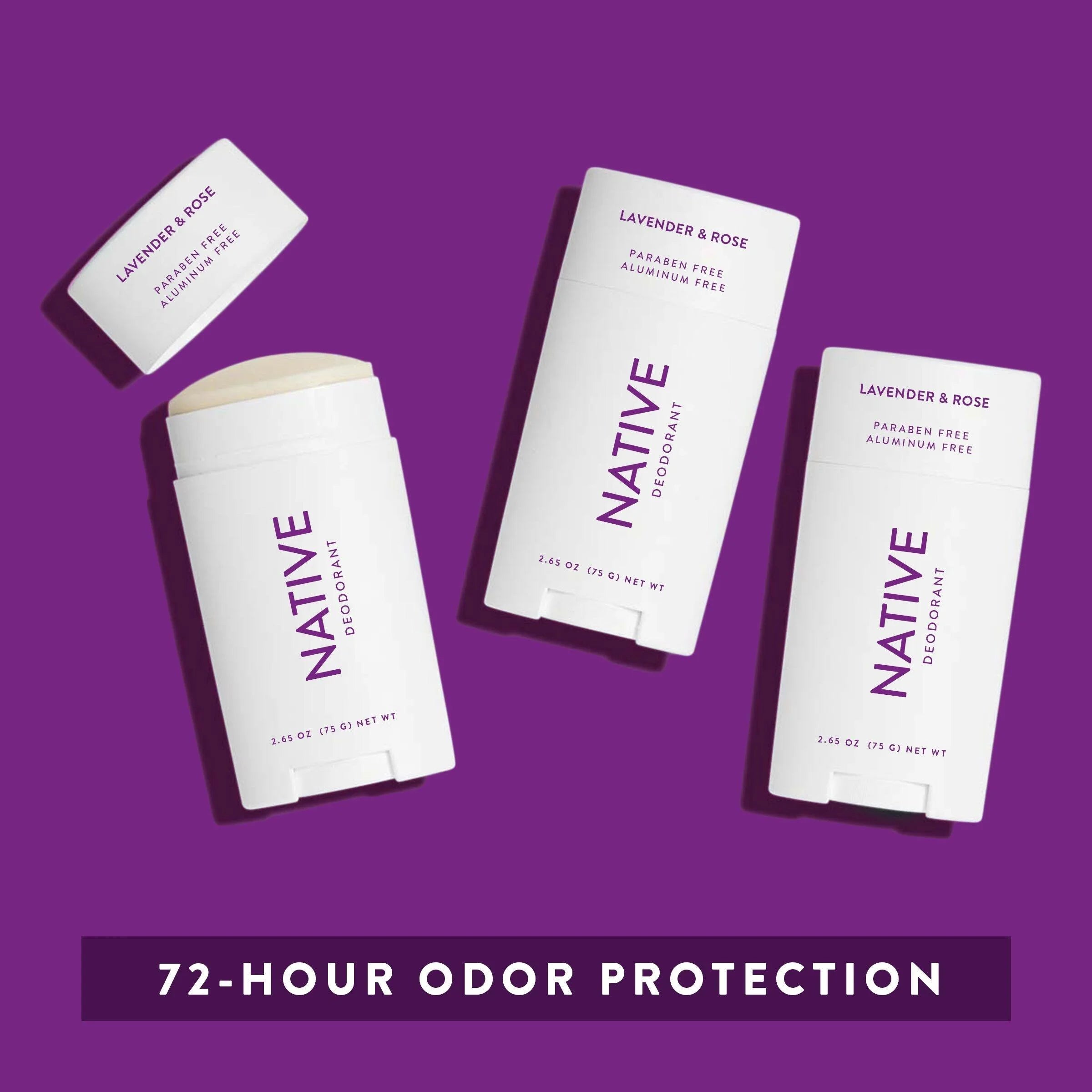 Natural Deodorant, Lavender and Rose, Aluminum Free, 2.65 Oz