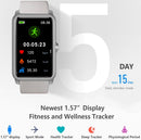 Fitness Tracker, Heart Rate Blood Pressure Monitor Activity Tracker, 1.57'' Touch Screen Calorie Step Counter IP68 Waterproof Watch with Weather Sleep Monitor Music Control for Women Men Kids