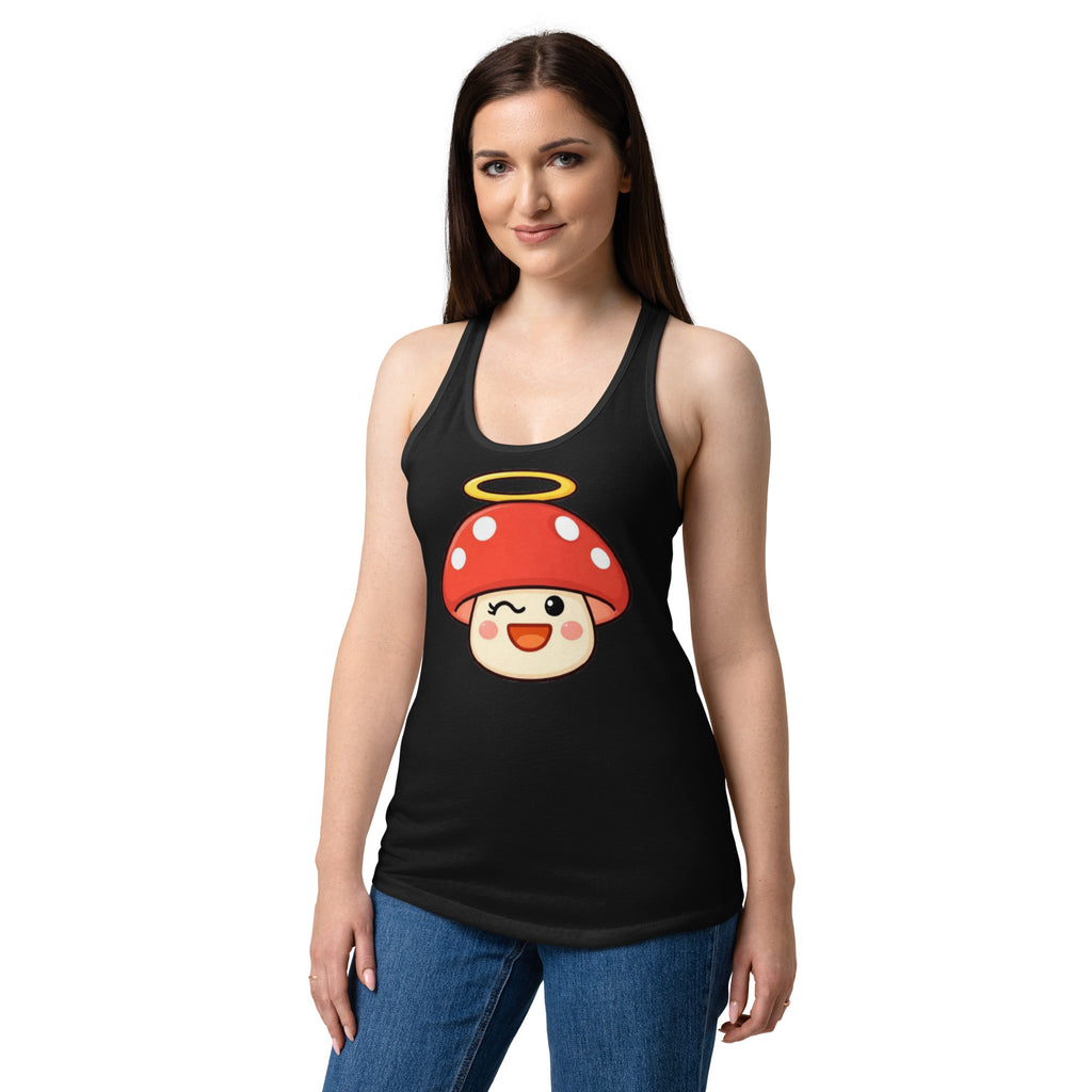 Mushroom Goddess Racerback Tank Top, Woodland Forest Apparel, Nature Lover Gift